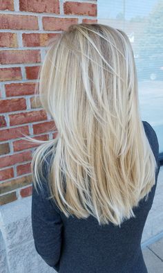 Layered Hair Medium Blonde Balayage, Natural Light Blonde Balayage, Natural Blonde To Platinum Balayage, Blonde Hair Styles Straight, Hair Ideas For Natural Blondes, Shorter Blonde Hair With Layers, Medium Blond Haircut, Blonde Medium Hair With Layers, Straight Natural Blonde Hair