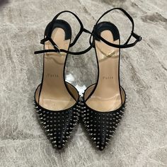 Christian Louboutin Spiked Heels/Black With Silver Spikes/Great Condition/Only Worn Few Timessize 6.5 Louboutin Spiked Heels, Spiked Heels, Spike Heels, Heels Black, Cute Fits, Louboutin Shoes, Christian Louboutin Shoes, Black Heels, Shoes Women Heels