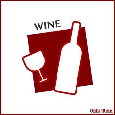 a bottle of wine and a glass sitting on a red placemat with the words wine