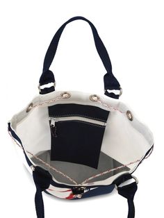 Classic TotePak-932 Navy Satchel Shoulder Bag For On-the-go, Casual Double Handle Bucket Bag For Everyday Use, Casual Bucket Bag With Double Handle For Everyday Use, Versatile Canvas Bucket Bag, Functional Satchel Bucket Bag For On-the-go, Versatile Canvas Bucket Bag For On-the-go, Daily Use Duffle Bag With Leather Handles, Everyday Use Bucket Canvas Bag, Versatile Canvas Bucket Bag With Removable Pouch