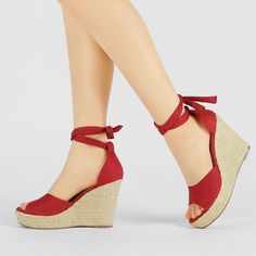 These wedges feature an ankle tie-up and an espadrille heel to add comfort and style to your everyday look. Easy to be paired with your favorite denim jeans, shorts, skirts, and your everyday casual wear! It is great for going out with friends or traveling with families. Wear these sandals and add sweet and casual appeal to you. Please note that color may vary slightly according to monitor settings. Lace Up Espadrille Wedges, Tie Up Heels, Lace Up Espadrilles, Platform Wedge Heels, Wedges Sandals, Women's Espadrilles, Ankle Strap Wedges, Platform Espadrilles, Shorts Skirts