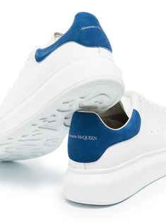 White and sapphire blue Made from leather Logo print heel counters Perforated sides Logo tabs at tongues Lace-up front fastenings Chunky rubber soles Crafted in Italy Size Info IT Color Detail Blue Made In Italy Material Lining: Calf Leather 100% Outer: Calf Leather 100% Sole: Rubber 100% Season One Fall-Winter Season Two Fall-Winter Product sneakers Brand Alexander Mcqueen Size And Fit Heel 1,8 in / 4,5 cm; Platform 1,4 in / 3,5 cm