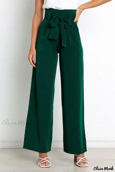 Olivia Mark - Professional Workplace Casual Wide Leg Pants with Waist Tie and Bow Detail Work Dresses Professional, Casual Tanks, Casual Wide Leg Pants, Maxi Gown Dress, Beach Skirt, Floral Sundress, Home Dress, Professional Dresses, Daily Dress