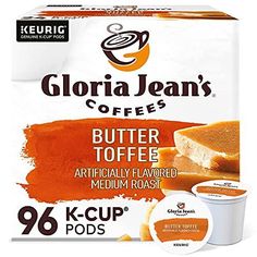 gloria jean's coffee butter toffee, 24 k - cup pods