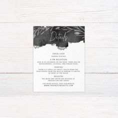 Black Wash Details Cards - goprintplus Black Dress Code Wedding, All Black Dress, Dress Code Wedding, All Black Dresses, From Dress, Invitation Set, Plan Your Wedding, Dress Code, Gift Registry