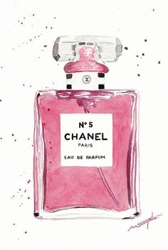 a drawing of a bottle of chanel perfume