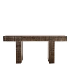 an outdoor table made out of wicker with a metal frame and legs, against a white background