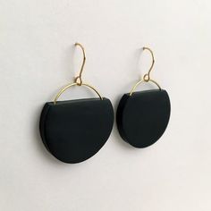 Black and Gold Geometric Circle Dangle Earrings Minimal Black | Etsy Beach Sign, Earrings Minimal, Diy Jewlery, Black Earrings Dangle, Black Circle, Clay Jewelry Diy, Geometric Circle, Custom Earrings, Gold Geometric