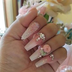 25 Latest and elegant 3D nail art design ideas - Top Fashion Wedding Nails For Bride Black, Nail Designs For Wedding, Nail Art Mariage, Ongles Bling Bling, Bride Elegant, 3d Nail Designs, 3d Nail Art Designs, Nails For Bride