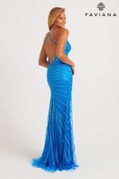 Dazzle and dance the night away in this bright number, Faviana Style 11242! This vibrant dress is perfect for prom with its playful v-neckline and eye-catching linear bead pattern. A stunning v-back and zipper closure add extra flair to this unique dress. Let your inner sparkle shine through! Pageant Interview, Faviana Dresses, Allure Couture, Vibrant Dress, Beaded Fabric, Sherri Hill Prom Dresses, Sequin Prom Dress, Unique Dress, Prom Designs