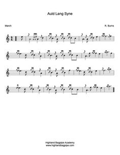 Auld Lang Syne Bagpipe Sheet Music - Learn to play bagpipe tune Auld Lang Syne Auld Lang Syne, Video Lessons