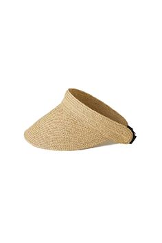 Perfect Summer Visor This visor is crafted from 100% raffia straw, making it lightweight and breathable. The open-top design is perfect for ponytails or loose hair, while the wide brim provides ample sun protection without being overwhelming. The adjustable band ensures a perfect fit. Its packable nature makes it ideal for travel and daily wear. Style #: WWAJ522 Packable Straw Hat In Natural Color, Natural Packable Straw Hat For Vacation, Packable Natural Straw Hat For Vacation, Adjustable Woven Sun Hat In Natural Fiber, Adjustable Natural Fiber Sun Hat For Spring, Spring Adjustable Natural Fiber Sun Hat, Natural Packable Straw Hat For Summer, Packable Natural Straw Hat, Packable Summer Straw Hat