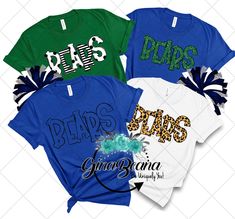 Bears School Spirit Shirts.. Custom to match your school colors Personalize it with a name on the back This tee fits true to size and is a UNISEX fit HOW TO ORDER: Select your size and get your shirt!. This updated unisex essential fits like a well-loved favorite, featuring an irresistibly soft cotton blend, crew neck and short sleeves. 3.6 oz., 100% combed and ring-spun cotton 40 single Retail fit Side-seamed Tear Away label Shipping: Your Tee will ship with in 1-3 business days. We do not ship College Team Name Green T-shirt, Green College T-shirt With Team Name, College Green T-shirt With Team Name, Varsity Cotton T-shirt With Custom Print, Green Varsity T-shirt With Letter Print, Green School Spirit T-shirt For Fan Gear, Custom Print School Spirit Tops For Fan Gear, School Spirit Tops With Custom Print For Fan Gear, School Spirit Fan Gear Tops With Custom Print