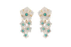 The Clara Earrings feature a stunning floral design, expertly crafted with Mother of Pearl and a captivating mix of semi-precious stones. Their standout feature is the innovative detachable design, offering the flexibility to switch between a long cascade, a shorter cluster, or unique studs. This versatile design embodies our brand's core values and has become one of our best-sellers. Flower Turquoise, Pear Flower, Unique Studs, All Things, French Clip, Mother Of Pearl Earrings, Pearl Pink, Fuchsia Color, Lemon Quartz