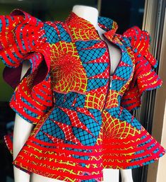 Tops African Print, Ankara Blouse Styles, Tops Ankara, Latest Ankara Skirt And Blouse Styles, Ankara Skirt And Blouse Styles, Ankara Blouse, Blouse Peplum, African Blouses, Ankara Tops