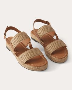 Helen Kaminski Donna Raffia Platform Sandal | OLIVELA Luxury Woven Leather Open Toe Sandals, Luxury Woven Leather Sandals For Spring, Luxury Woven Women's Sandals, Luxury Woven Beige Sandals, Luxury Platform Sandals In Straw, Luxury Leather Platform Sandals, Helen Kaminski, Sheep Leather, Buffalo Leather