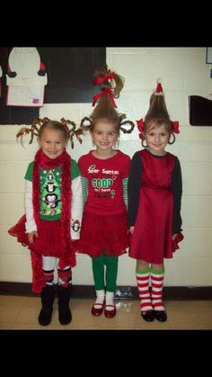 Whoville People, Whoville Characters, Grinch Play, Grinch Dress, Christmas Character Costumes, Whoville Costumes, Grinch Day, Whoville Hair, Grinch Birthday