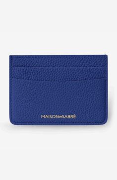 With an ultra-slim form, The Card Holder slips into any-sized pocket or bag. With four card slots and a contrast leather slip pocket for your essentials, its durable all-leather construction and split-resistant edging is expertly hand-finished. Constructed entirely with premium, top-grain leather Four card slots with middle slip pocket Ultra slim silhouette Lapis Blue, Card Holder Leather, Top Grain Leather, Leather Slip Ons, Small Leather Goods, Card Slots, Card Holder, Slip On, Nordstrom