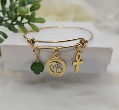 Gold Puerto Rico Adjustable Bangle, 14k Gold Over Stainless Steel, Tarnish Free, Medium Sized Bangle, Cross, Jade Clover for Harmony & Luck
#WomensBracelets #14kGoldBracelet #WaterproofJewelry #LadiesBracelets #TarnishFreeJewelry #14kGoldBangle #PuertoRico #PuertoRicoBracelet #GoldBangle #PuertoRicoJewelry Handmade Gold Bracelets With May Birthstone, Handmade Gold Bracelets For May Birthstone, Gold Bracelet For May Birthstone Gift, Adjustable Bangle, Waterproof Jewelry, Good Energy, Oils For Skin, Online Jewelry Store, Gold Bangles