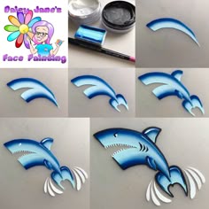 Shark Face Painting Step by Step by Jane Harding Makeup Ideas Step By Step