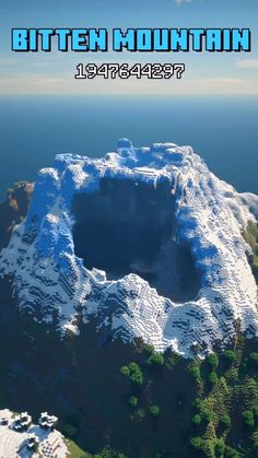 an aerial view of a mountain with a hole in the middle