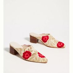 New Without Box. Founded In 2016, New-York Based Momo Offers Modern Accessories That Highlight The Intricacies Of Fiber Art And Patternwork. Using Artisanal Techniques Like Hand-Looming, Beadwork, And Embroidery, They Craft Pieces That Tell Unique Stories. Embroidered Silk Embroidered Embellishment Leather Insole, Sole Stacked Leather Heel Slip-On Styling Dimensions Heel Height: 3" Formal Heels With Floral Embroidery And Pointed Toe, Formal Floral Embroidered Pointed Toe Heels, Spring Floral Embroidered Block Heels, Embroidered Heels For Summer Formal Events, Floral Embroidery Block Heels For Summer, Embroidered Low Heel Spring Heels, Low Heel Embroidered Heels For Spring, Floral Embroidered Low Heel Spring Heels, Low Heel Floral Embroidery Heels For Spring