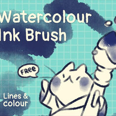 Watercolor Ink Brush Clip Studio Paint Brushes, Photoshop Watercolor