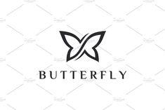 the butterfly logo is designed with black and white colors