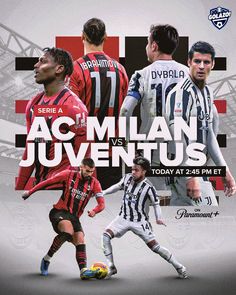 an ad for the ac - man vs juventus match