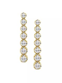 ONLY AT SAKS. Saks Fifth Avenue Collection's elegant 14K-yellow-gold drop earrings beautifully shimmer with round, graduated natural diamonds..Natural diamonds, 0.72 tcw.Diamond color grade: G-H.Diamond clarity grade: VS.14K yellow gold.Post back.Imported.SIZE.About 0.85'L.ONLY AT SAKS. Saks Fifth Avenue Collection's elegant 14K-yellow-gold drop earrings beautifully shimmer with round, graduated natural diamonds.Natural diamonds, 0.72 tcwDiamond color grade: G-HDiamond clarity grade: VS14K yellow goldPost backImportedSIZEAbout 0.85'L Luxury Gold Linear Earrings With Prong Setting, Yellow Gold Linear Earrings With Brilliant Cut For Wedding, Wedding Linear Earrings In Yellow Gold With Brilliant Cut, Gold Brilliant Cut Cubic Zirconia Linear Earrings, Yellow Gold Brilliant Cut Cubic Zirconia Linear Earrings, Gold Linear Anniversary Earrings With Prong Setting, Gold Linear Earrings With Prong Setting For Formal Events, Gold Linear Earrings With Prong Setting For Formal Occasions, Classic Gold Diamond Linear Earrings