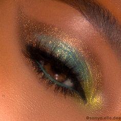 Bronze it up with this rich antique bronze hue 💝 Melt Cosmetics Beetlejuice, Lipstick For Green Eyeshadow, Birthday Makeup Colorful, Peach Gold Eye Makeup, Makeup For Round Eyes Eyeshadows, Colourpop Fresh Greens, Eye Makeup Look Ideas, Green Makeup Looks For Hooded Eyes, Fun Colorful Eye Makeup