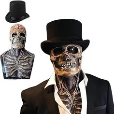 PRICES MAY VARY. 🎩【SAFE AND COMFORTABLE MATERIAL】The skull mask is made of soft and elastic latex material, which helps to adapt to people's skin. It also has tear resistance and can be used for a long time. Environmentally friendly, non-toxic, comfortable and breathable. 🎩【REALISTIC SKULL MASK】The jaw of the skull mask is movable. After wearing it, you can imitate the skeleton's speech. Let you become the most realistic skeleton in the dress up party. 🎩【CREEPY ROLE PLAYING PROPS】Use this fun Punk Masks And Prosthetics For Halloween Themed Events, Punk Masks And Prosthetics For Halloween, Gothic Skull Masks And Prosthetics For Halloween, Gothic Fitted Masks And Prosthetics For Halloween, Fitted Gothic Masks And Prosthetics For Halloween, Gothic Skull Halloween Costume Accessories, Black Skull Mask For Halloween, Novelty Black Masks For Halloween, Horror Skull Masks And Prosthetics For Halloween