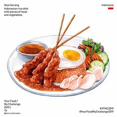 a plate with meats, vegetables and eggs on it is featured in an advertisement