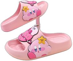 Kawaii Non-slip Slippers With Round Toe, Kawaii Non-slip Round Toe Slippers, Playful Non-slip Flat Slippers, Playful Slip-on Synthetic Slippers, Kawaii Synthetic Slippers With Round Toe, Playful Pink Non-slip Slippers, Cute Non-slip Closed Toe Slippers, Cute Non-slip Slide Slippers, Cute Open Toe Synthetic Slippers