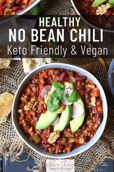 healthy no bean chili keto friendly and vegan