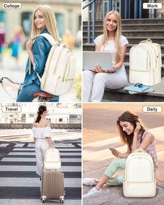 Female Laptop Backpack Description Dimensions: ‎19.1" x 12.8" x 8.5"; Weight: 1.7 pounds; Fabric: durable water resistant polyester; Capacity: 27 L; Fit under 17 inch laptop (including 17 inch laptop); Feature: Large Capacity: This female laptop backpack is made of high quality polyester fabric, water-resistant and sturdy, ensuring your belongings won't wet on drizzle days. Separated padded laptop compartment fits up to 17 inch laptop backpack. 27L large main compartment can hold almost daily ne Women Laptop Backpack, 17 Inch Laptop Backpack, Baseball Backpack, Best Travel Backpack, Laptop Backpack Women, Backpack For Women, Garment Bags, Laptop Backpack, Travel Backpack