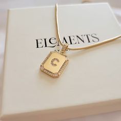 Gold Initial Tag Necklace. Wear it on it's own or layer it. Pendant details: * Material: non tarnish gold filled* Measurements: 0.85' H 0.5' W Chain length: 18' + 2' extenderChain: 18K gold filledComes in our gift ready packaging: vegan leather pouch for safe jewelry storing and branded box Initial Tag Necklace, Gold Tag, Initial Necklace Gold, Gold Initial, Letter Necklace, Leather Pouch, Everyday Jewelry, Tag Necklace, Initial Necklace