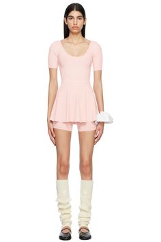 Live the Process: Pink Zena Minidress | SSENSE Luxury Streetwear, The Process, Lettuce, Uk Shop, Designer Fashion, Rib Knit, Scoop Neck, Mini Skirts, Cute Outfits