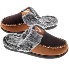 PRICES MAY VARY. CLASSIC & FASHION MOC DESIGN: The women's moccasin slipper featuring exquisite whipstitch, breathable suede leather upper and cozy fluffy faux fur collar WARM HOUSE SLIPPERS: Full of fuzzy plush vegan fleece lining, skin-friendly and moisture-wicking for barefoot wearing, keeping soft and comfortable, but no odor. Easy slip on/off in bedroom, living room or dormitory CUSHIONING & SUPPORT: High density memory foam and EVA insole mold to your feet and you'll feel like walking on p Moccasins Style, Office Shoes, Moccasins Slippers, Slippers Cozy, House Shoes, House Slippers, Outdoor Wear, Mens Slippers, Sandals Summer