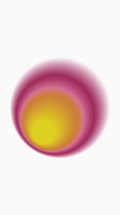 an orange and yellow circle on a white background with some pink circles in the center