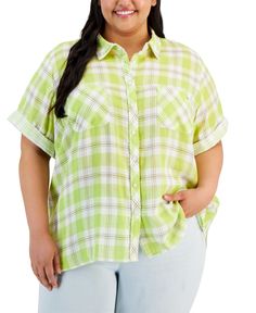 in stock Green Short Sleeve Top With Roll-up Sleeves, Tommy Hilfiger Short Sleeve Shirt For Spring, Tommy Hilfiger Spring Short Sleeve Shirt, Casual Green Tommy Hilfiger Tops, Tommy Hilfiger Summer Button-up Shirt, Tommy Hilfiger Button-up Summer Tops, Tommy Hilfiger Summer Button-up Top, Casual Tommy Hilfiger Tops With Buttons, Tommy Hilfiger Relaxed Fit Summer Shirt