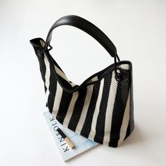 Free U.S. shipping. Style: Kintting , color:Black, suite for season：Spring, Summer, Autumn, Winter ，Anniversary, Going out, Hanging out, Travel, Material Cotton, Black and White Stripe Knit Shoulder Tote Summer Bags Black Shoulder Bag For Spring, Black Rectangular Bucket Bag For Spring, Black Shoulder Bag For Spring Daily Use, Black Shoulder Bag For Daily Use In Spring, Chic Black Woven Bucket Bag, Black Spring Hobo Shoulder Bag, Black Woven Hobo Shoulder Bag, Black Shoulder Hobo Bag For Spring, Black Hobo Tote Bag For Spring