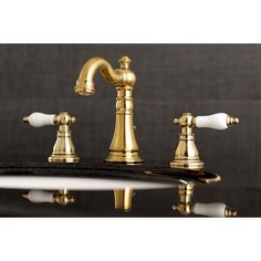 two handle bathroom faucet in gold finish