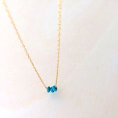 Turquoise Necklace  Three Tiny Turquoise Gemstones by marigoldmary Dainty Blue Turquoise Necklace With Adjustable Chain, Blue Turquoise Necklace With Delicate Chain, Dainty Turquoise Necklace With Adjustable Chain, Dainty Blue Turquoise Necklace As A Gift, Turquoise Necklace With Adjustable Chain As Gift, Dainty Turquoise Gemstone Bead Necklace For Gift, Dainty Turquoise Gemstone Beads Necklace As Gift, Adjustable Turquoise Birthstone Necklace, Dainty Turquoise Necklace For Jewelry Making