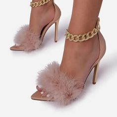 Bring some fun to your wardrobe with these Gina Furry Pom Pom Women Stiletto Heels. The furry pom pom design adds a touch of luxury to any look while the stiletto heel provides a stylish boost. Embrace a chic, yet playful style with these statement heels. Gender: Women Item Type: Sandals, Pumps Upper & Insole Material: PU Fashion Element: Fur, Chain Link Outsole Material: Rubber Closure Type: Zip SIZE CHART SIZE US Size Heel to Toe CM Inch 36 6 23 cm 9.06 37 6.5 23.5 cm 9.25 38 7.5 24 cm 9.45 39 Y2k Heels, Feather Heels, Sandals Luxury, Luxury Shoes Women, Closed Toe Heels, Basic Heels, Rosa Parks, Ankle Strap High Heels, Womens Stilettos