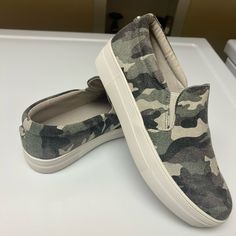 Steve Madden Gills Slip On Sneaker In Camo Print. So Cute And Comfortable But Too Big For Me. I Wear A Size 7, These Are A Size 8. Brand New, Never Worn. Casual Fall Slip-ons, Fall Canvas Slip-on Sneakers, Casual Slip-on Sneakers For Fall, Casual Fall Slip-on Sneakers, Shoes Steve Madden, On Sneakers, Camo Print, Slip On Sneakers, Steve Madden Shoes