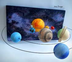 the solar system is depicted in this painting