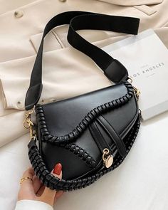 Vegan Leather Saddle Hand bag that can be worn as a cross body as well.... Black Saddle Bag, Designer Handbag Brands, Waist Bag Women, Saddle Handbags, Retro Shoulder Bag, Soft Leather Handbags, Well Well, Luxury Wallet, Women Bags Fashion