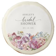 personalized bridal shower soap with flowers on it