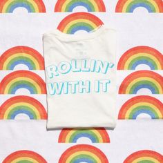 Rollin' With It Tee Screen Printing, Light Blue